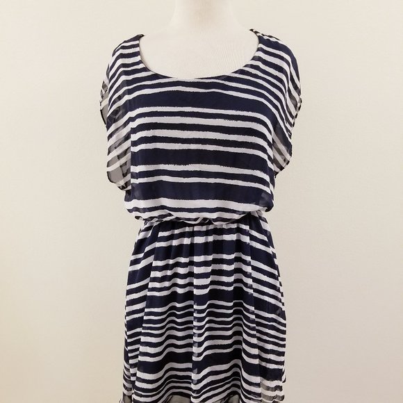 💖3 for $10  - LUSH Navy & White Stripe Dress - XL - Picture 2 of 14